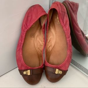 Cute & comfy pink COACH flats - Women’s size 9 - previously worn
